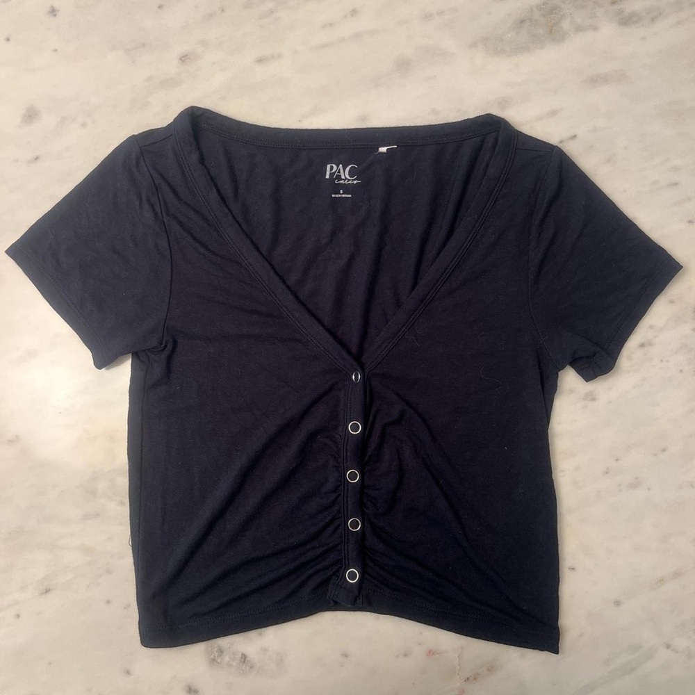 PacSun Black Ruched Crop Top
